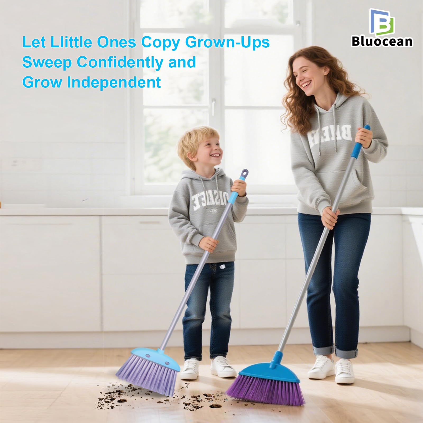 Bluocean cartoon-cat design adds fun to kid-friendly chores.