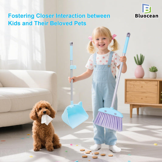 Bluocean kid-cleaning with parent using adjustable rod supports growing children.