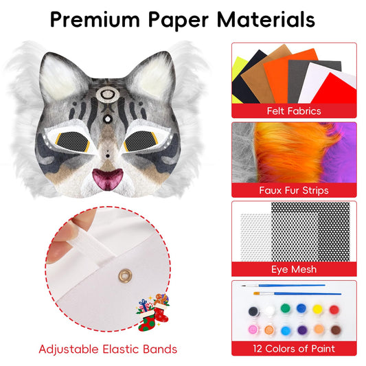 Blurap cat mask painting supplies for creative Halloween costume design.