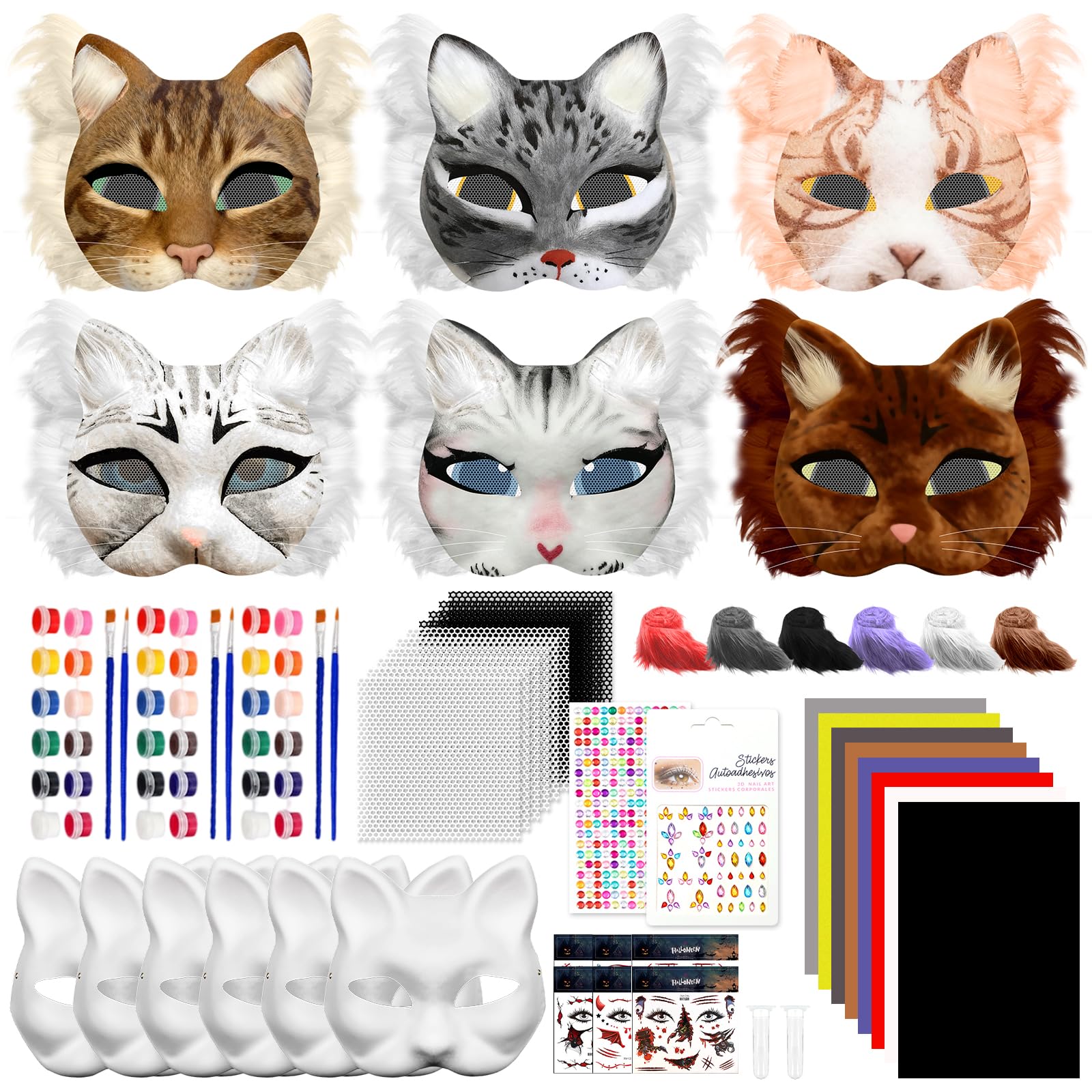 Blurap Therian Cat Mask Kit cat mask base for DIY customization and creative cosplay.