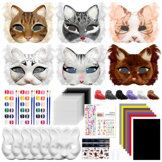 Blurap Therian Cat Mask Kit cat mask base for DIY customization and creative cosplay.