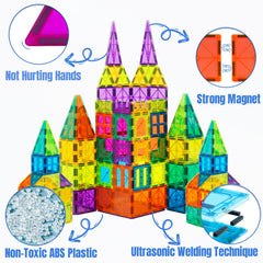 Bmag safe durable ABS magnets keep pieces together for uninterrupted building.