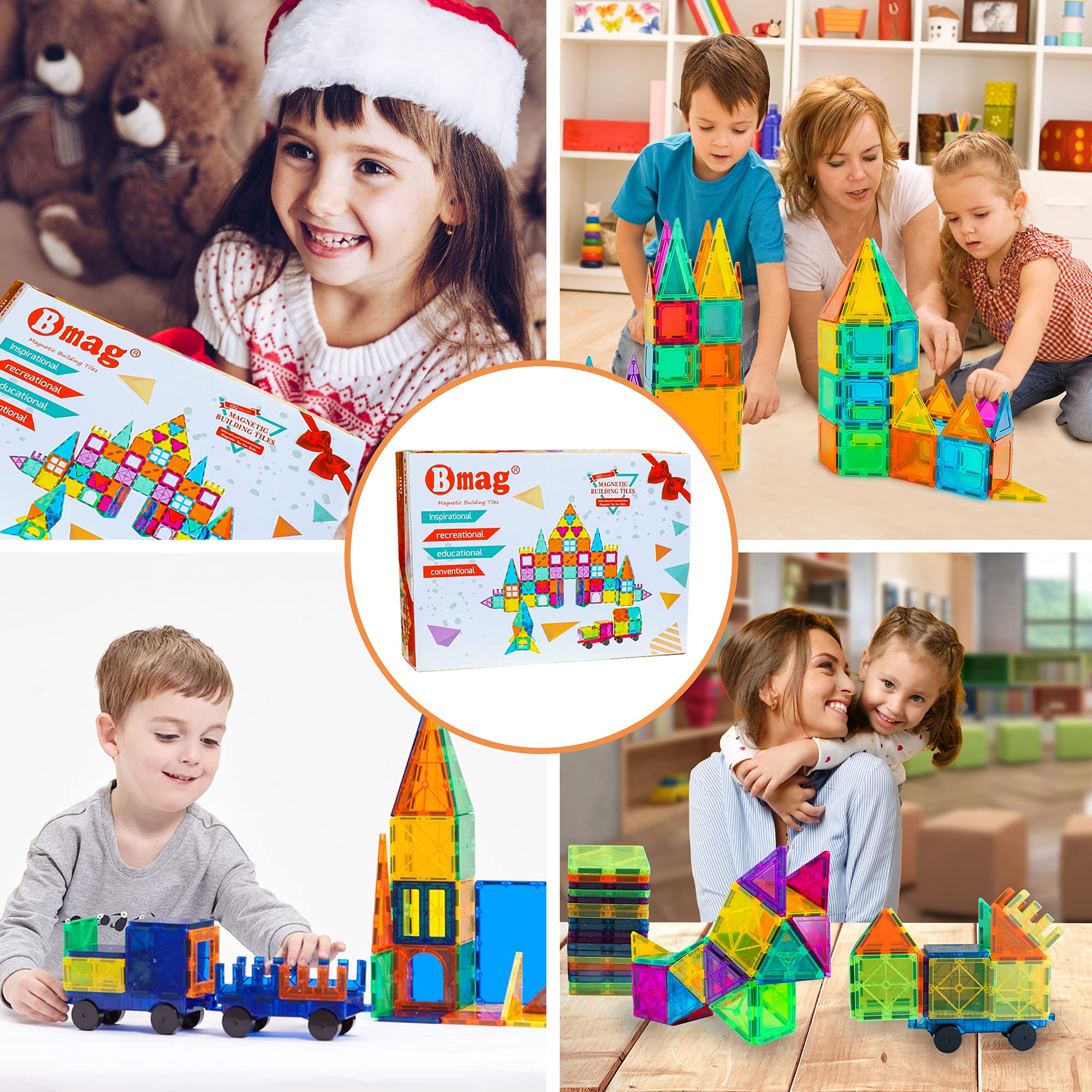Bmag colorful geometric magnetic tiles sparking pattern exploration and design