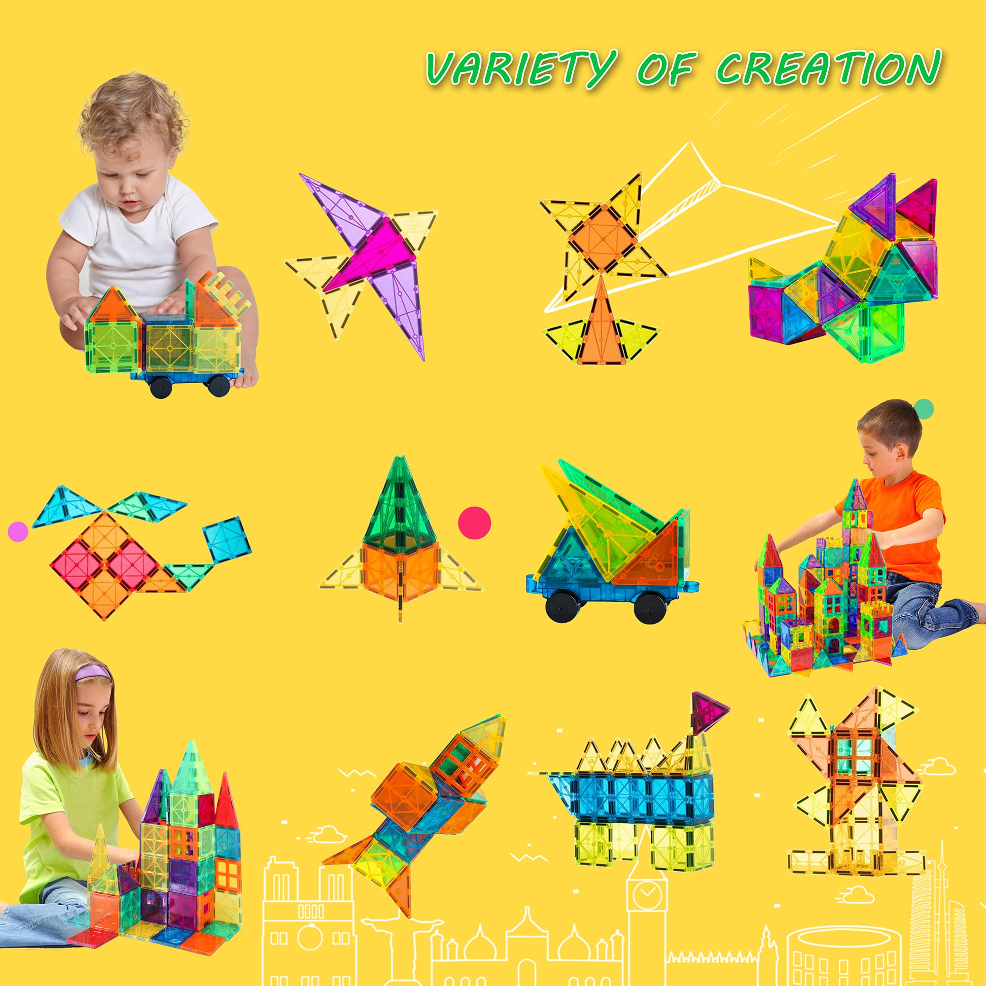 Children building a castle with Bmag magnet blocks for spatial thinking