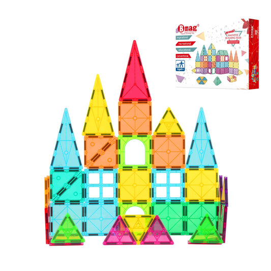 Bmag magnetic tiles 36pc square blocks foster creative building and spatial skills