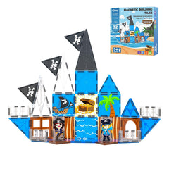 Bmag magnetic tiles pirate deck setup sparks imaginative play.