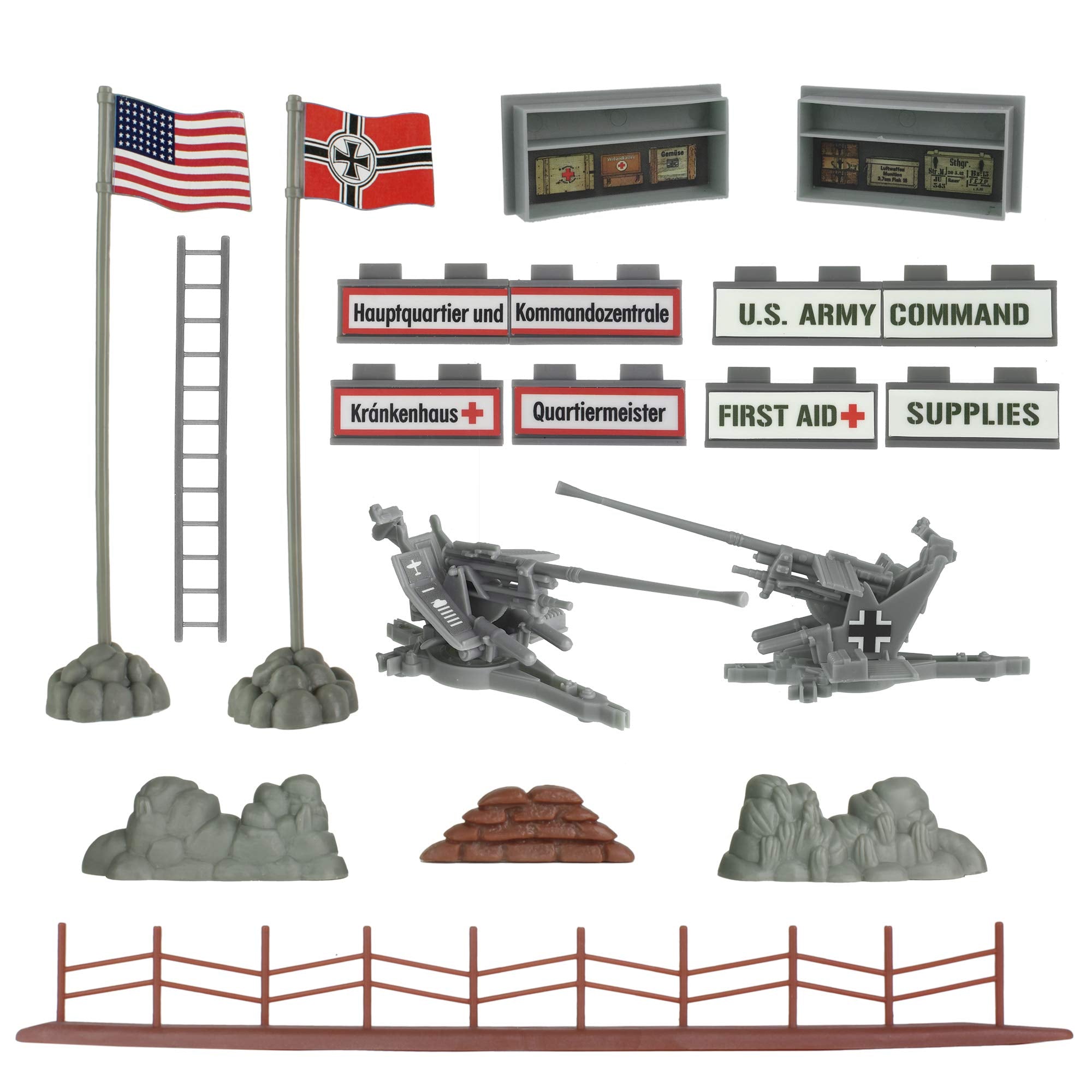 BMC Toys barbed wire fence section for realistic fortification play.