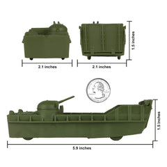 BMC Toys Classic Marx landing craft od green front view highlights rugged detailing