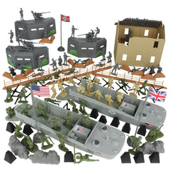 The BMC Toys D-Day invasion box front shows the complete 114-piece setup for imaginative history play.