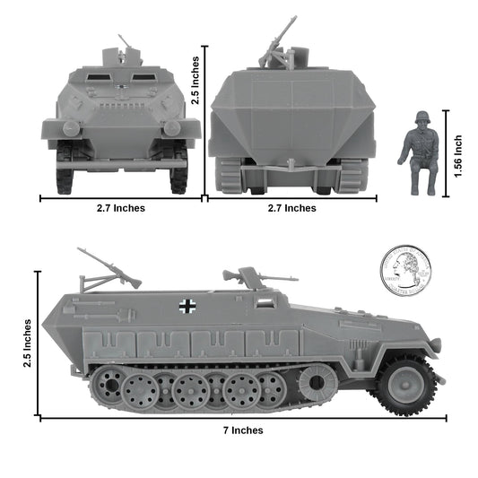 BMC Toys Hanomag half-track front weapons for action-ready details.