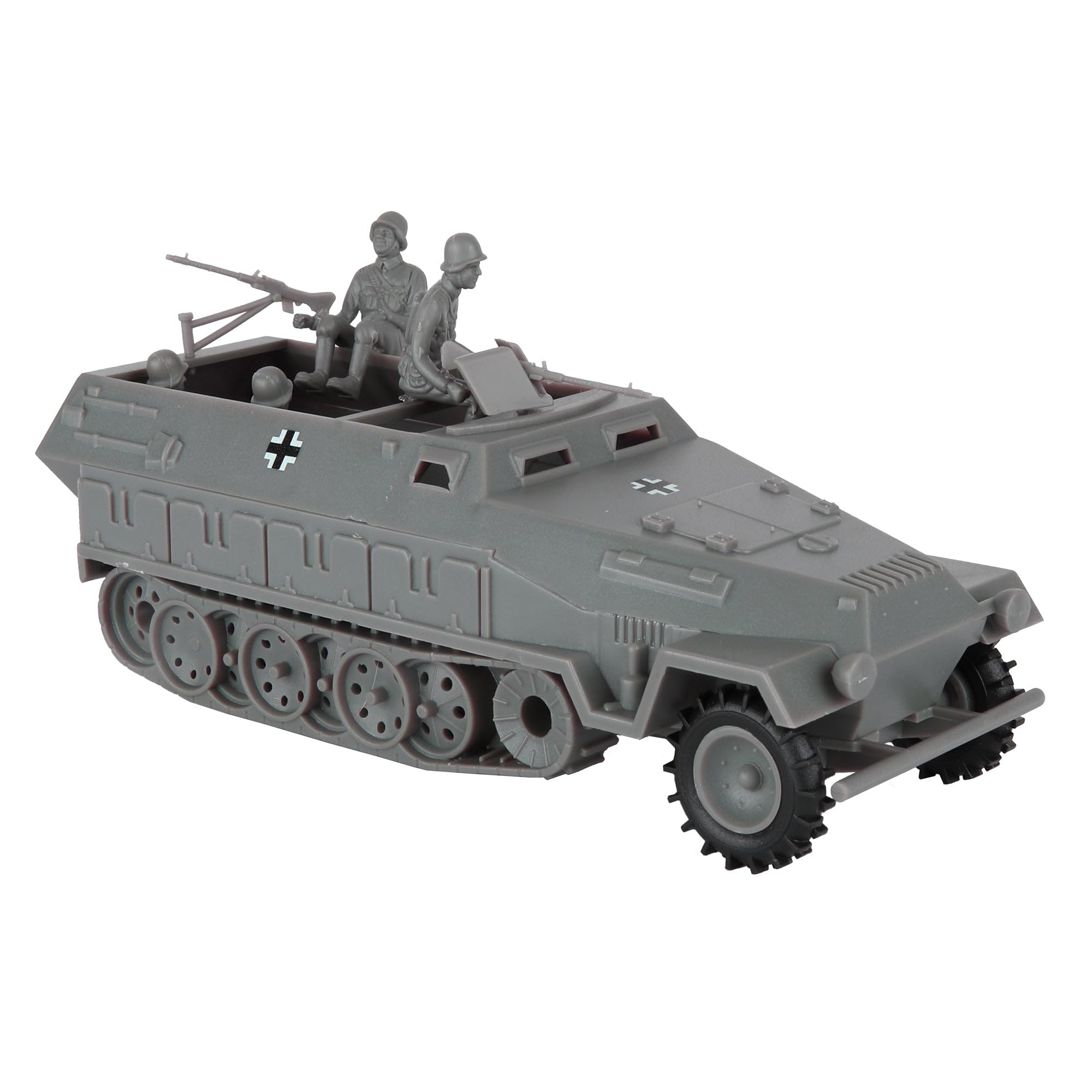 BMC Toys Hanomag half-track gray body for authentic WW2 display.