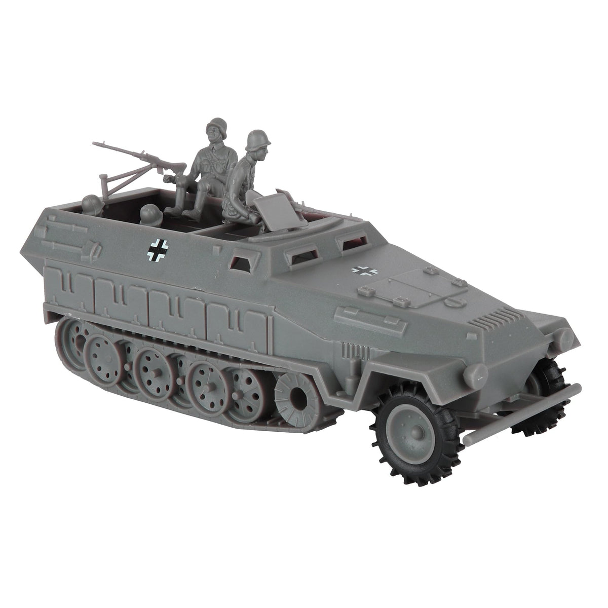 BMC Toys Hanomag half-track gray body for authentic WW2 display.