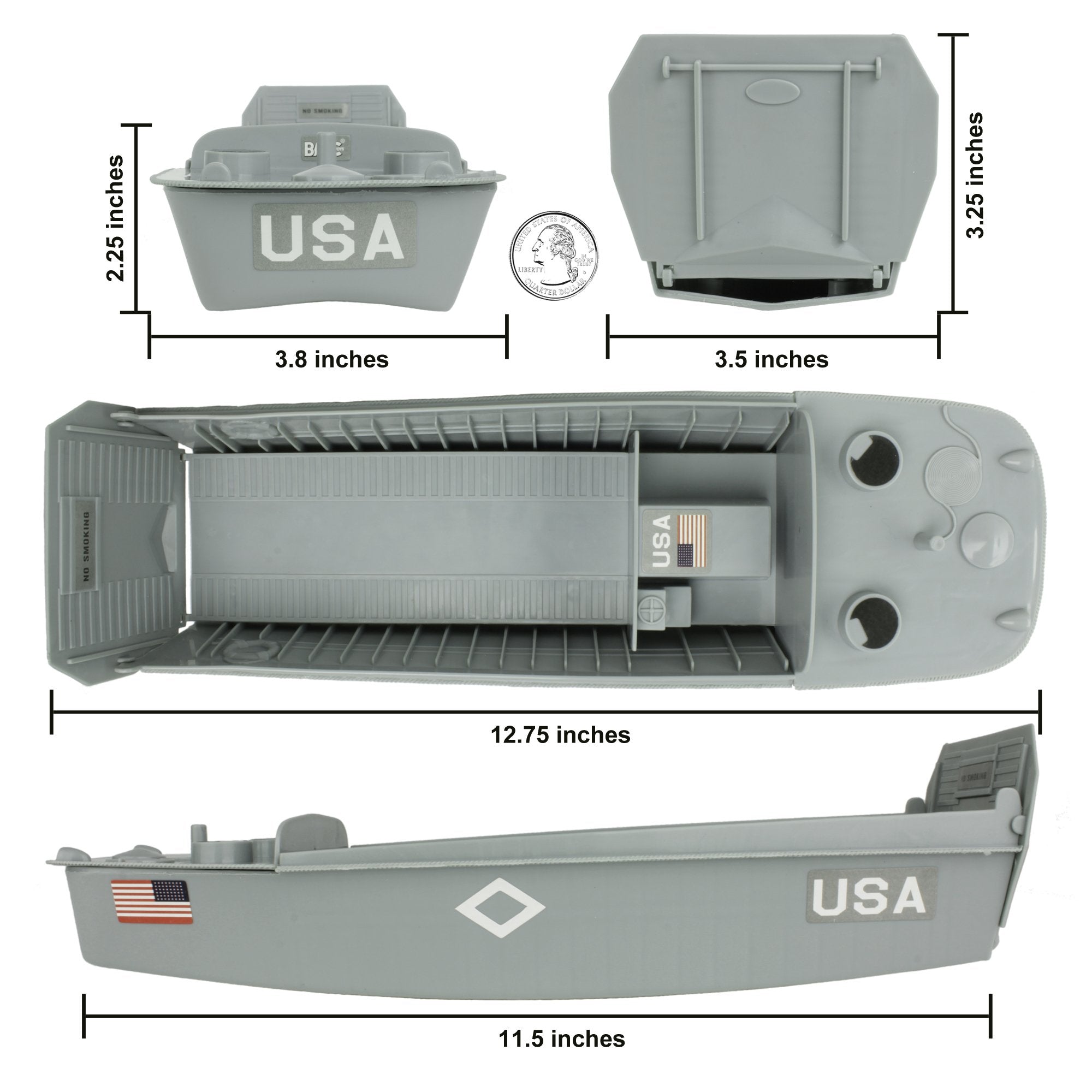 Working ramp feature on the Higgins Boat for interactive display.