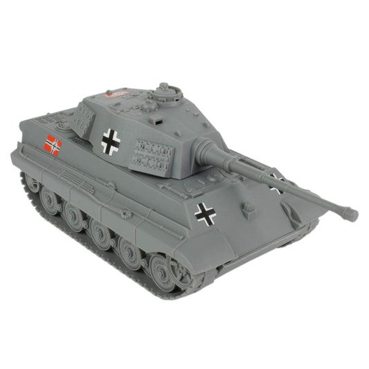 BMC Toys King Tiger tank front view, realistic gray finish for 54mm dioramas.