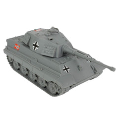 BMC Toys King Tiger tank front view, realistic gray finish for 54mm dioramas.