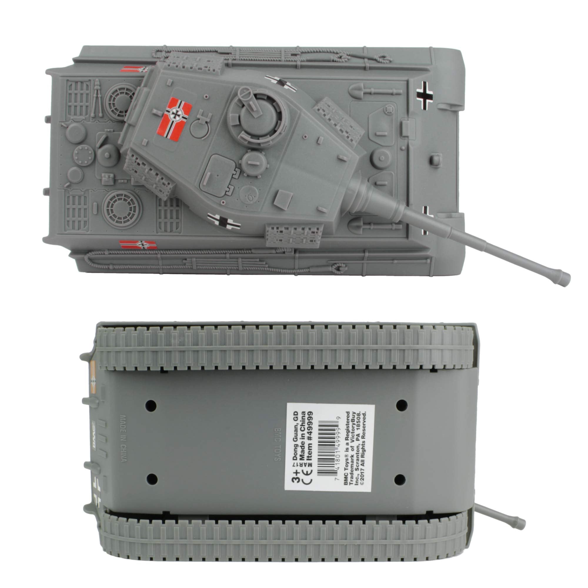 BMC Toys King Tiger top-down view offers authentic scale perspective.