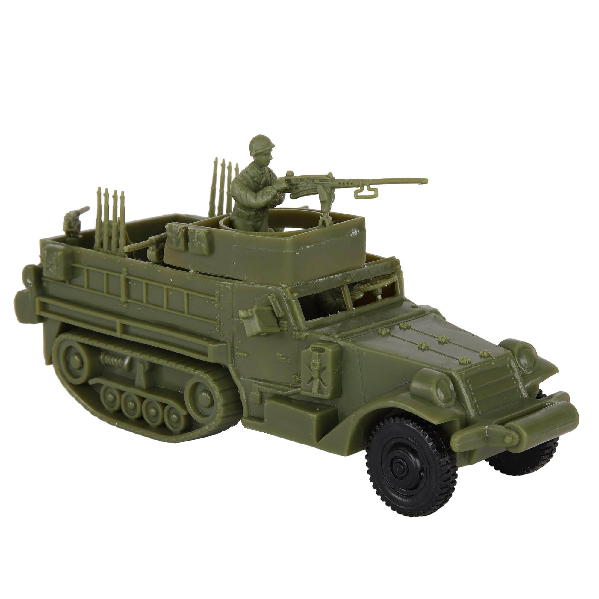BMC Toys M3 Halftrack front view highlights authentic scale detail for immersive play