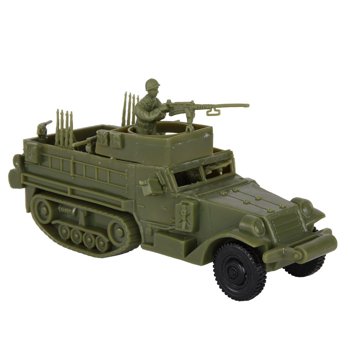 BMC Toys M3 Halftrack front view highlights authentic scale detail for immersive play
