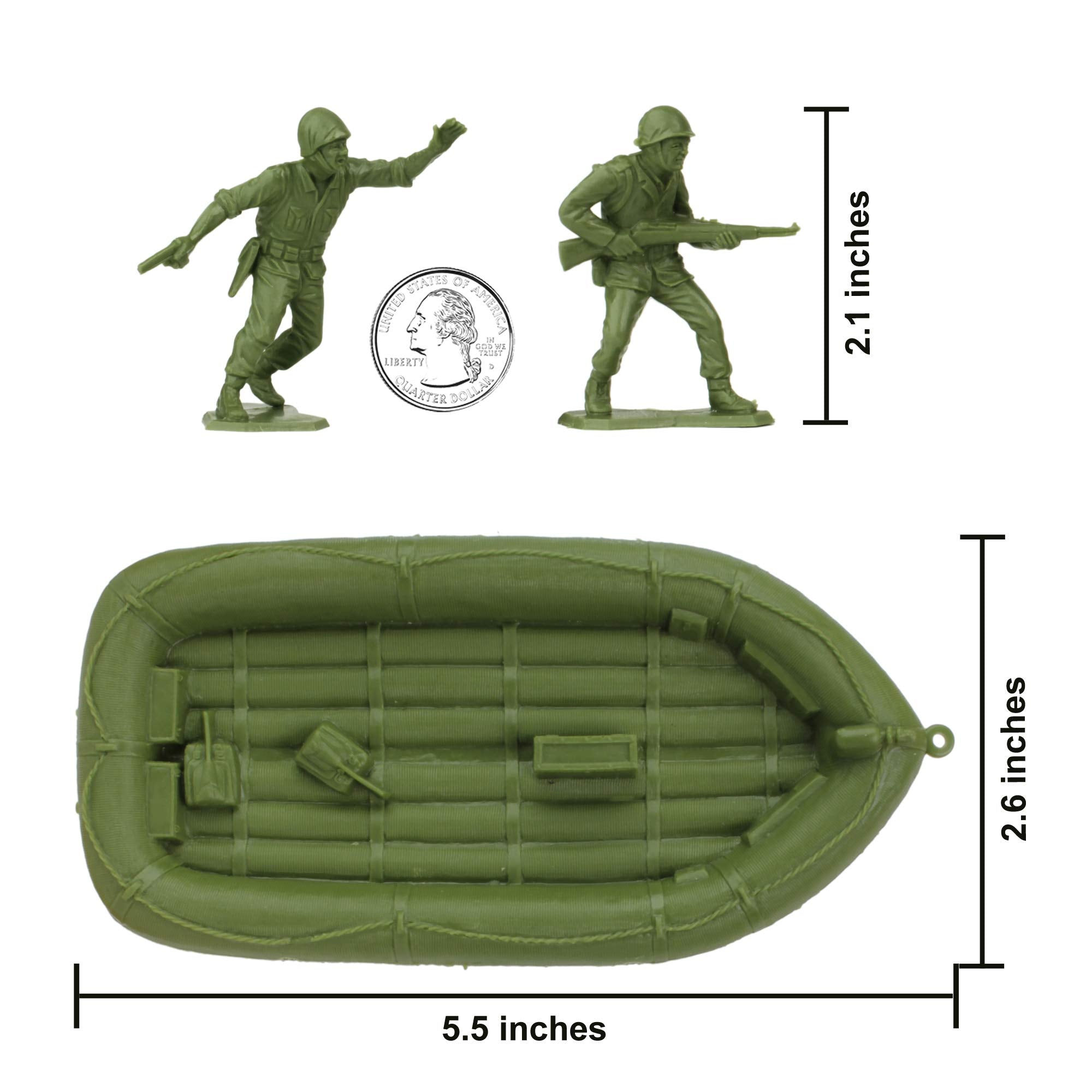 BMC Toys Marx Army Men OD Green landing craft raft for water play.