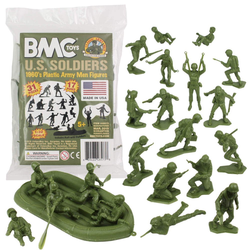 BMC Toys Marx Army Men OD Green figures for display and play.