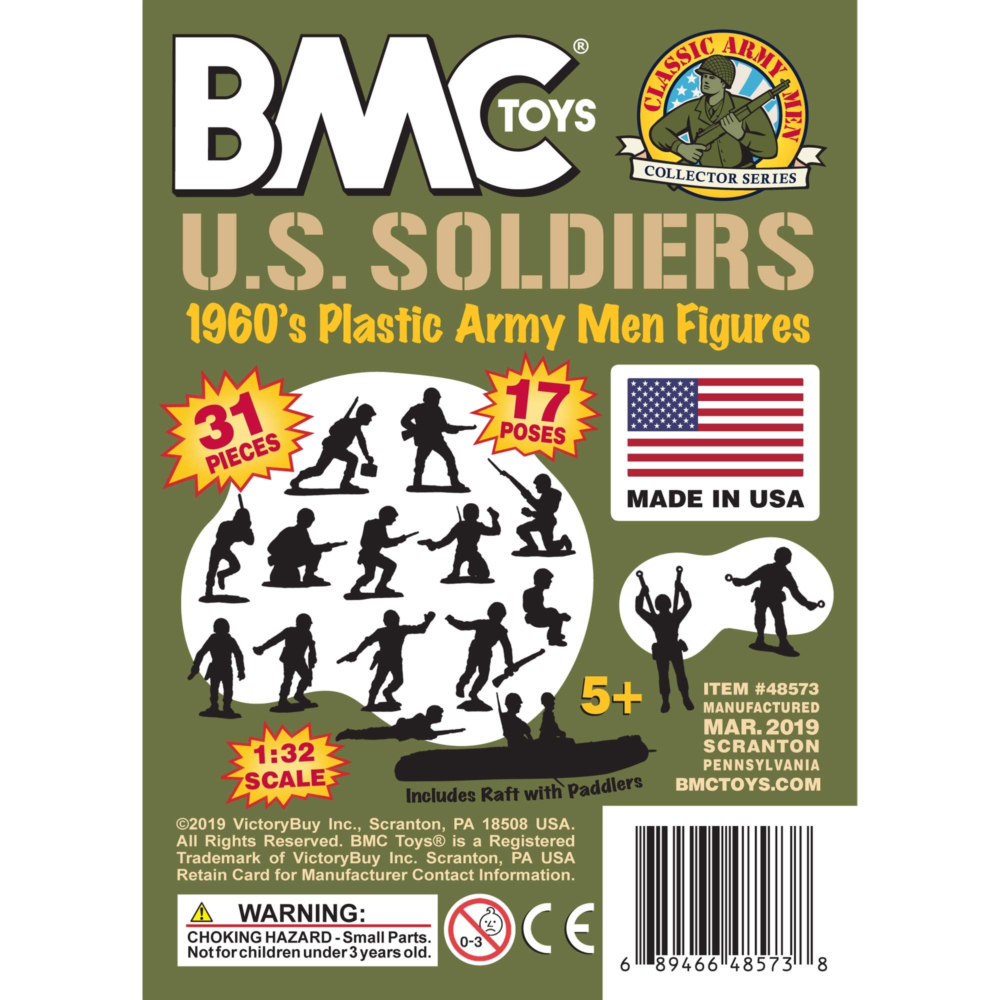 BMC Toys Marx Army Men polybag insert card packaging details.