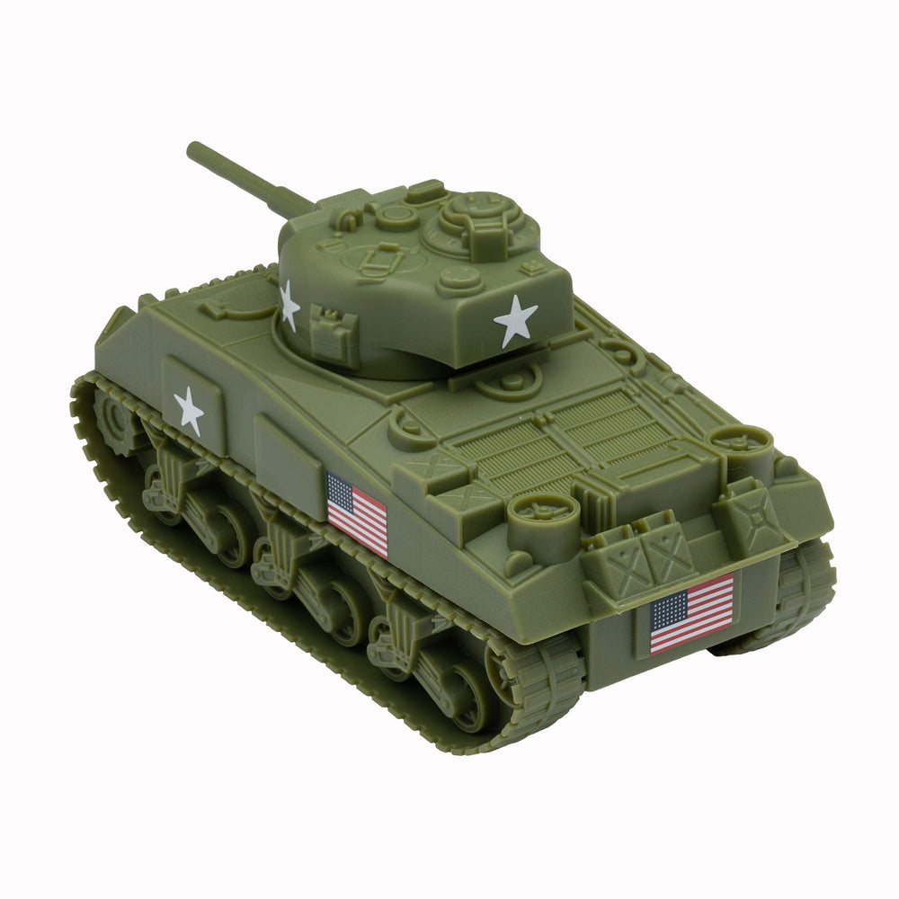 BMC Toys Sherman M4 tank with detailed sculpting for realism in play.