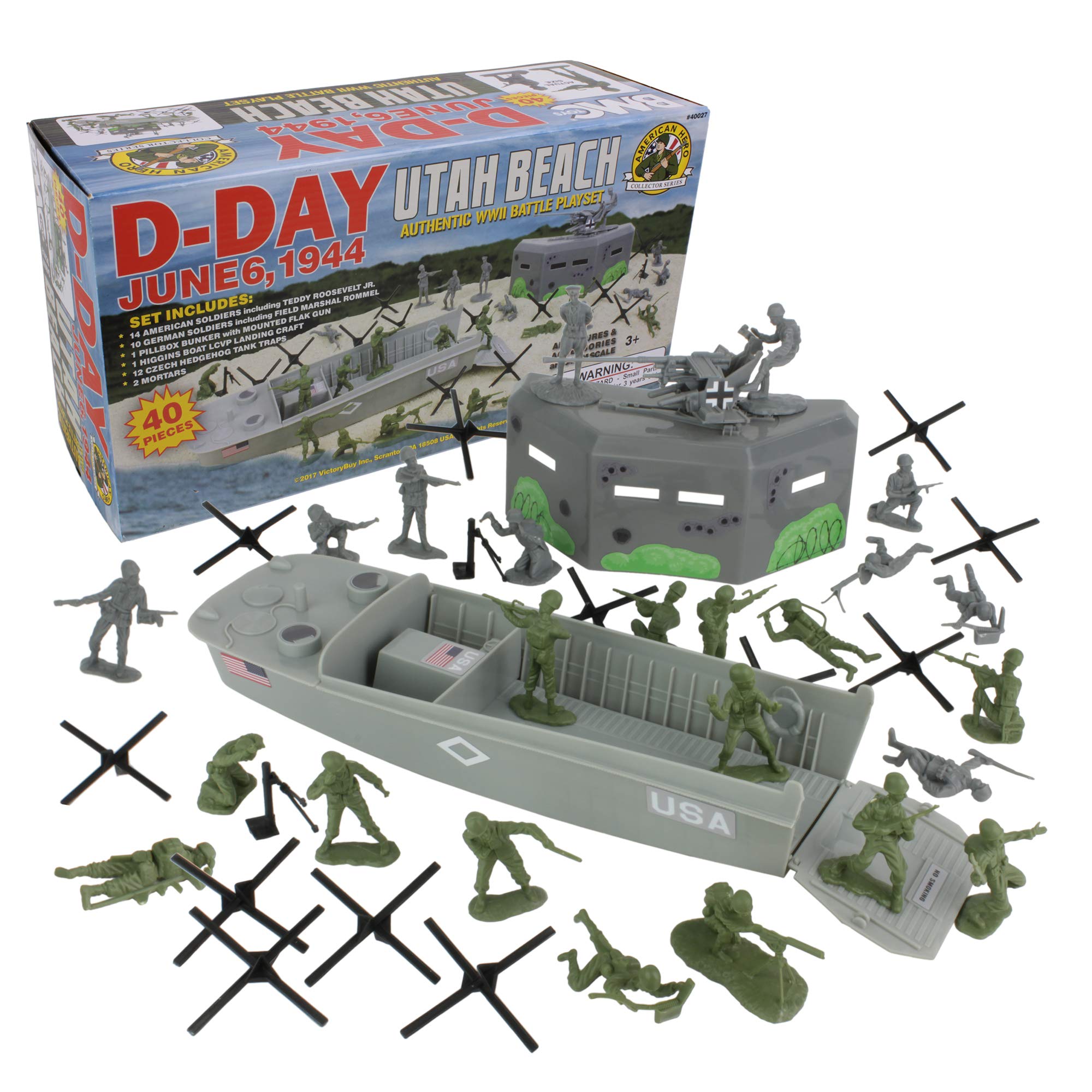 BMC Toys Utah Beach 40pc playset box art ideal for display and storytelling.