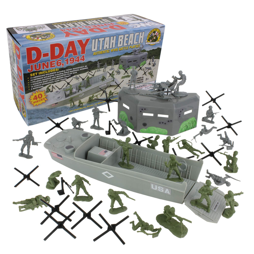 BMC Toys Utah Beach 40pc playset box art ideal for display and storytelling.