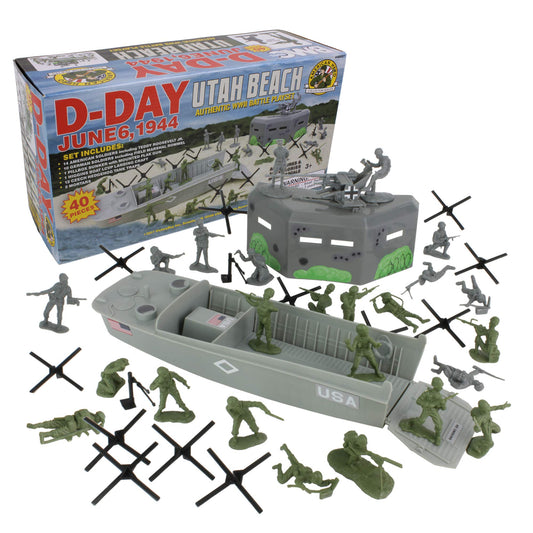 BMC Toys Utah Beach 40pc playset box art ideal for display and storytelling.