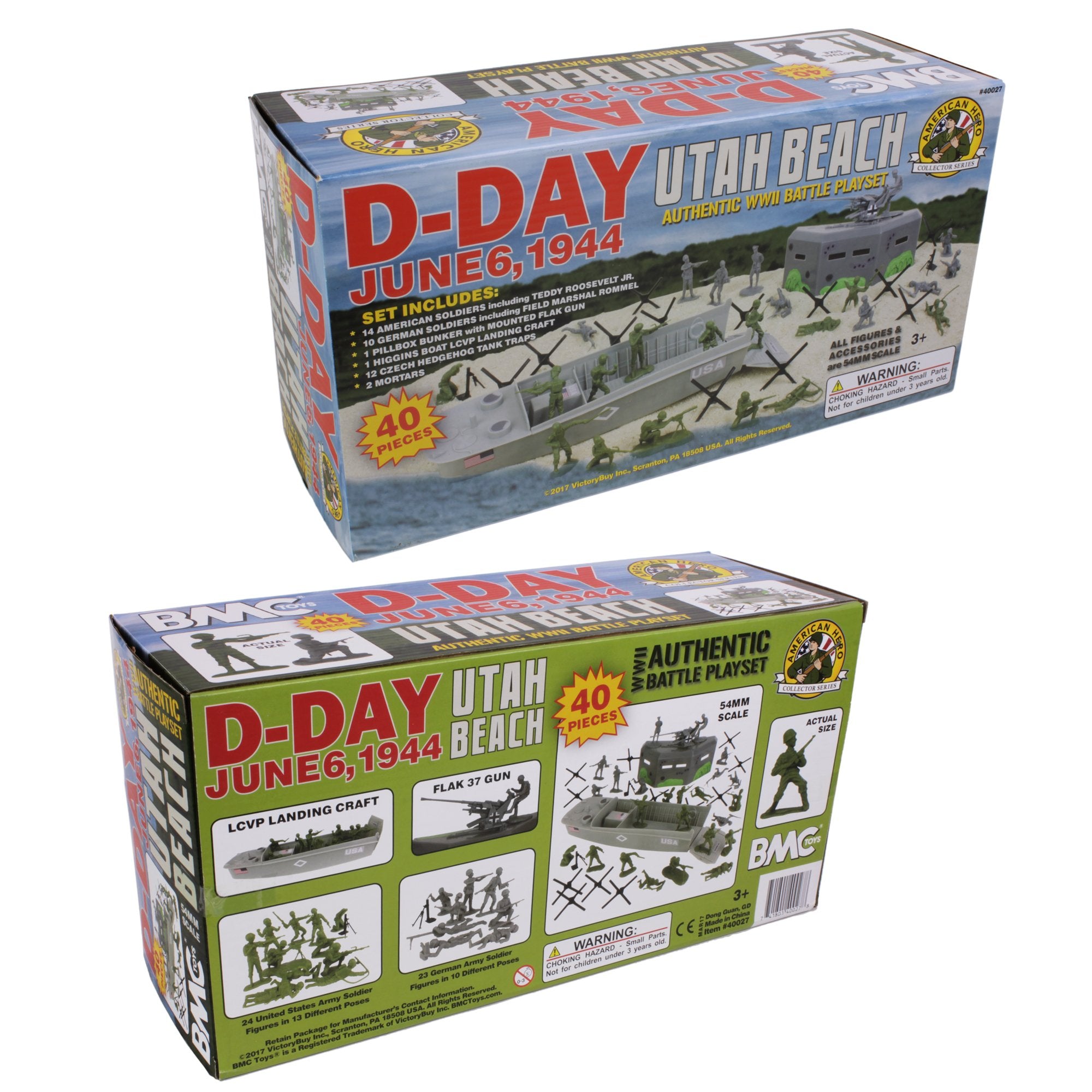 BMC Toys pillbox bunker with Flak gun enhances defense visuals.