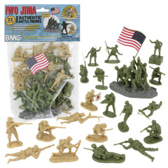 BMC Toys WW2 Iwo Jima flag-raising Marines display for history dioramas.