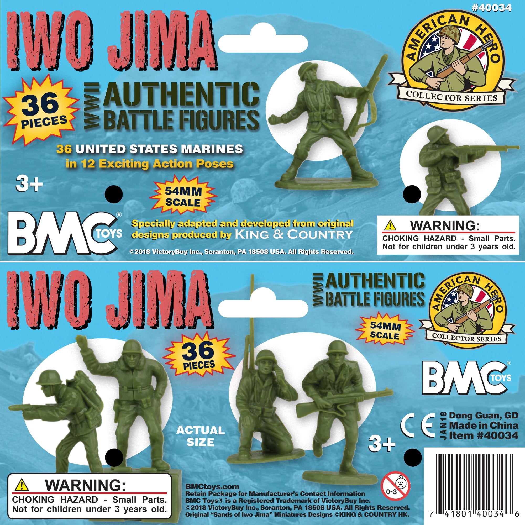 BMC Toys Marines posed for diorama display and imaginative play.
