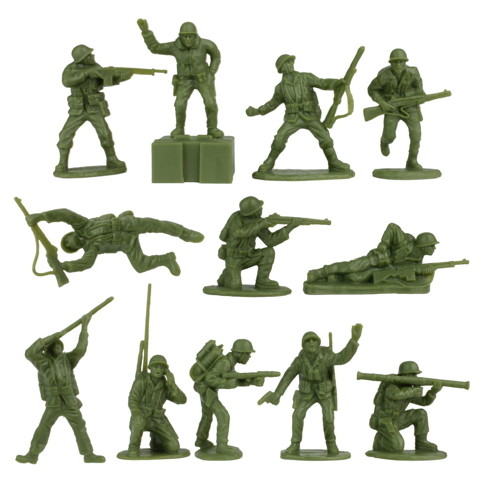 BMC Toys Iwo Jima Marines close-up detail in olive drab for realism.