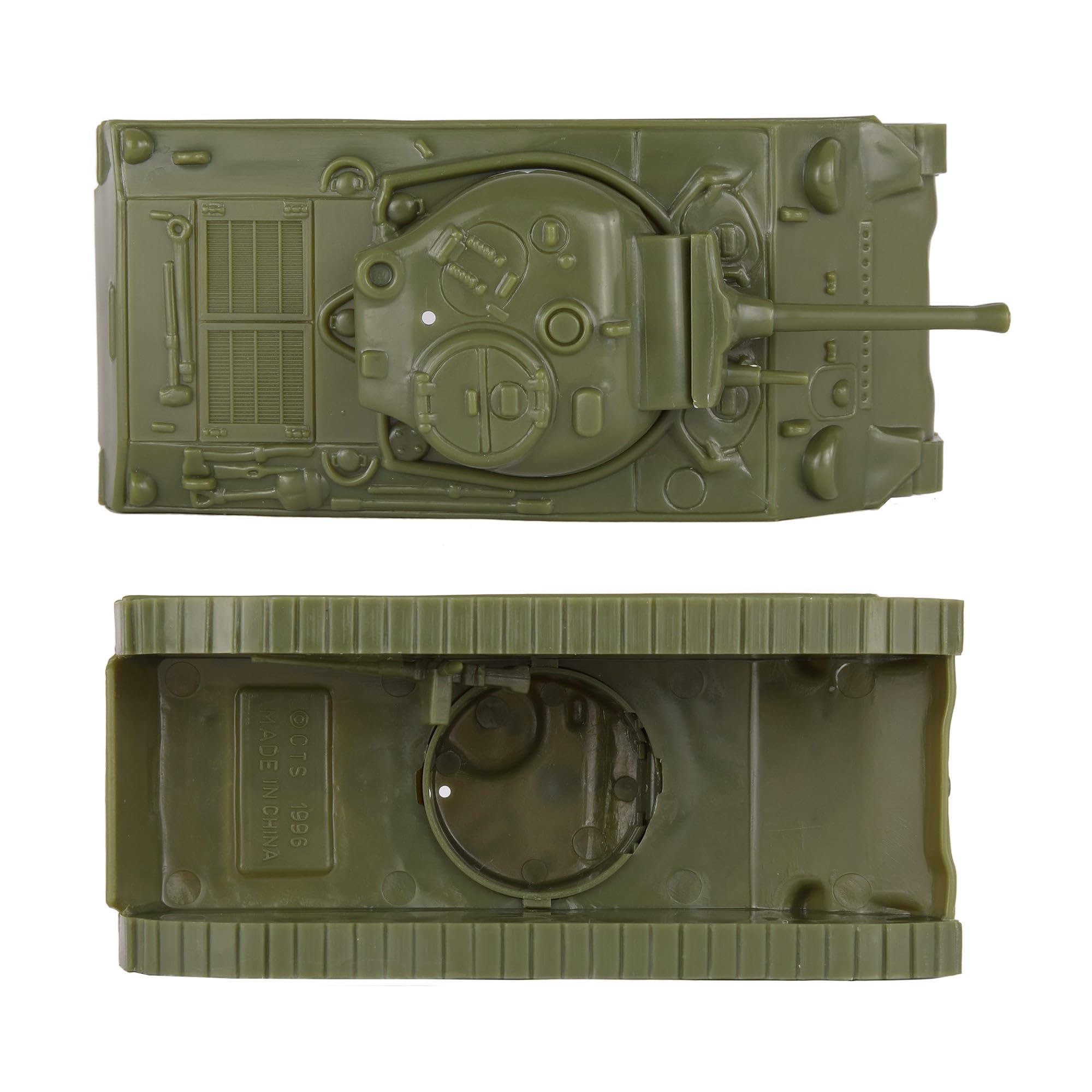 BMC Toys Sherman M4 OD green top view showing scale details for playsets