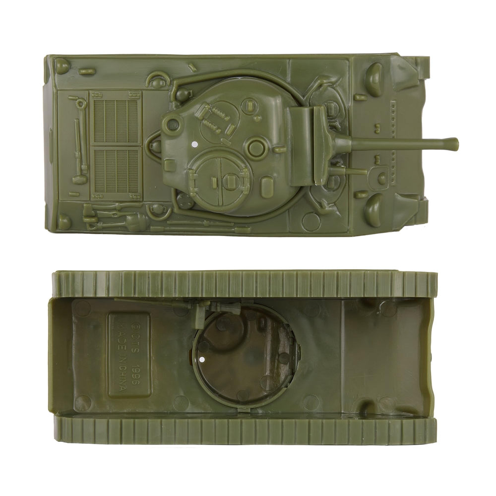BMC Toys Sherman M4 OD green top view showing scale details for playsets