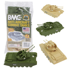 BMC Toys Payton AA tanks in desert tan for classic military play
