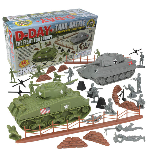 BMC Toys D-Day Tank Battle 36pc set for imaginative play and display