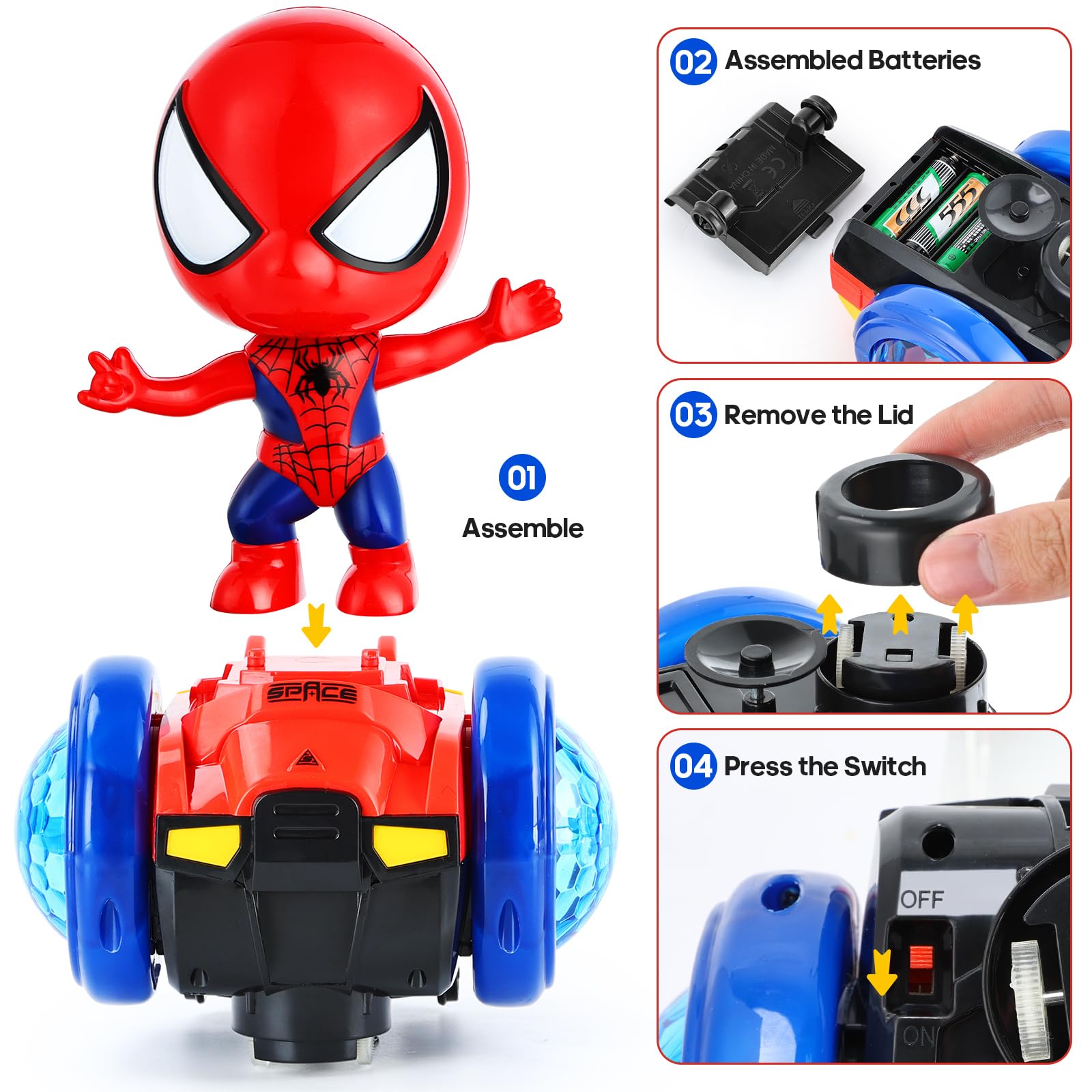 BMESSE toy car performing bump-and-go on a flat surface