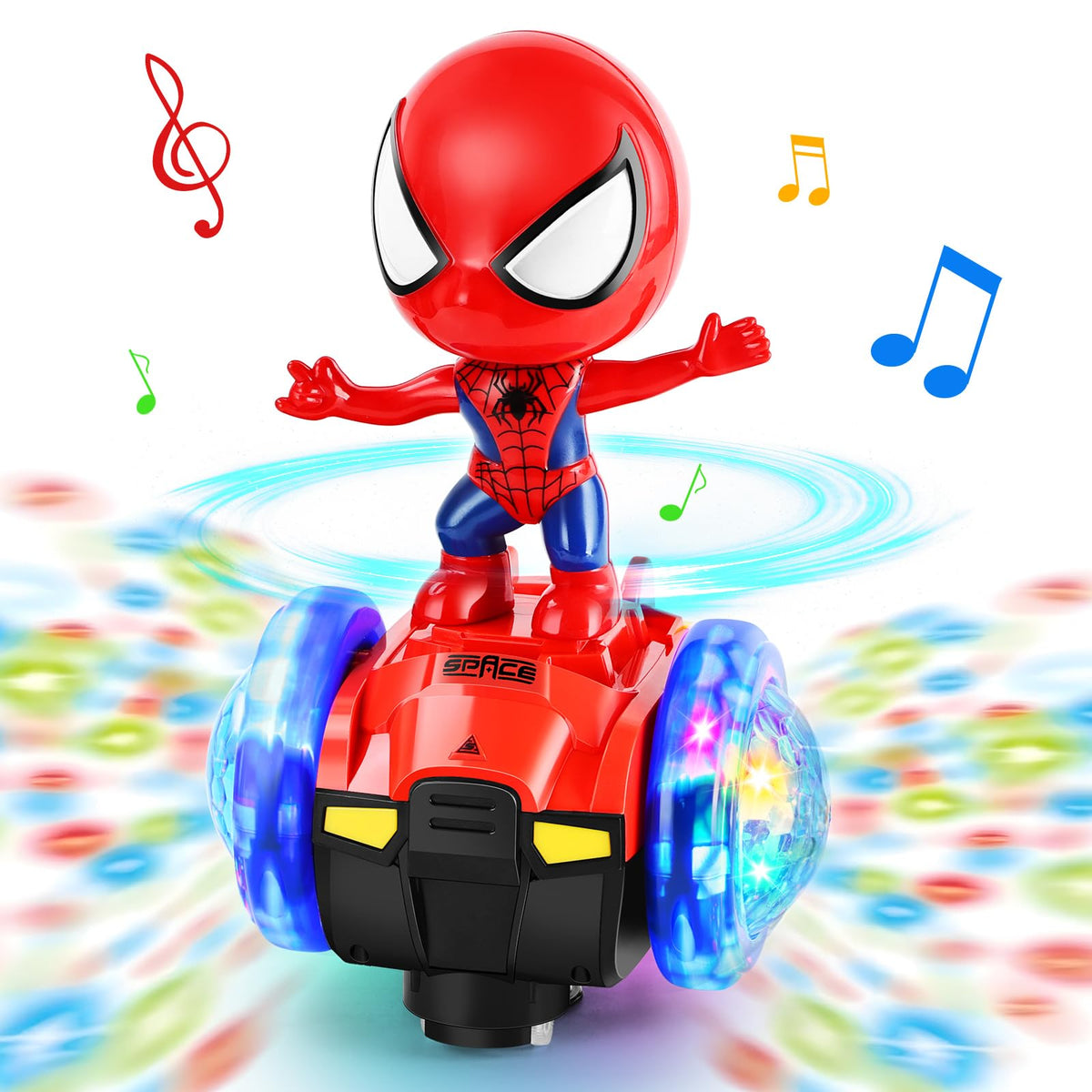 BMESSE dancing robot toy car with colorful lights for toddlers