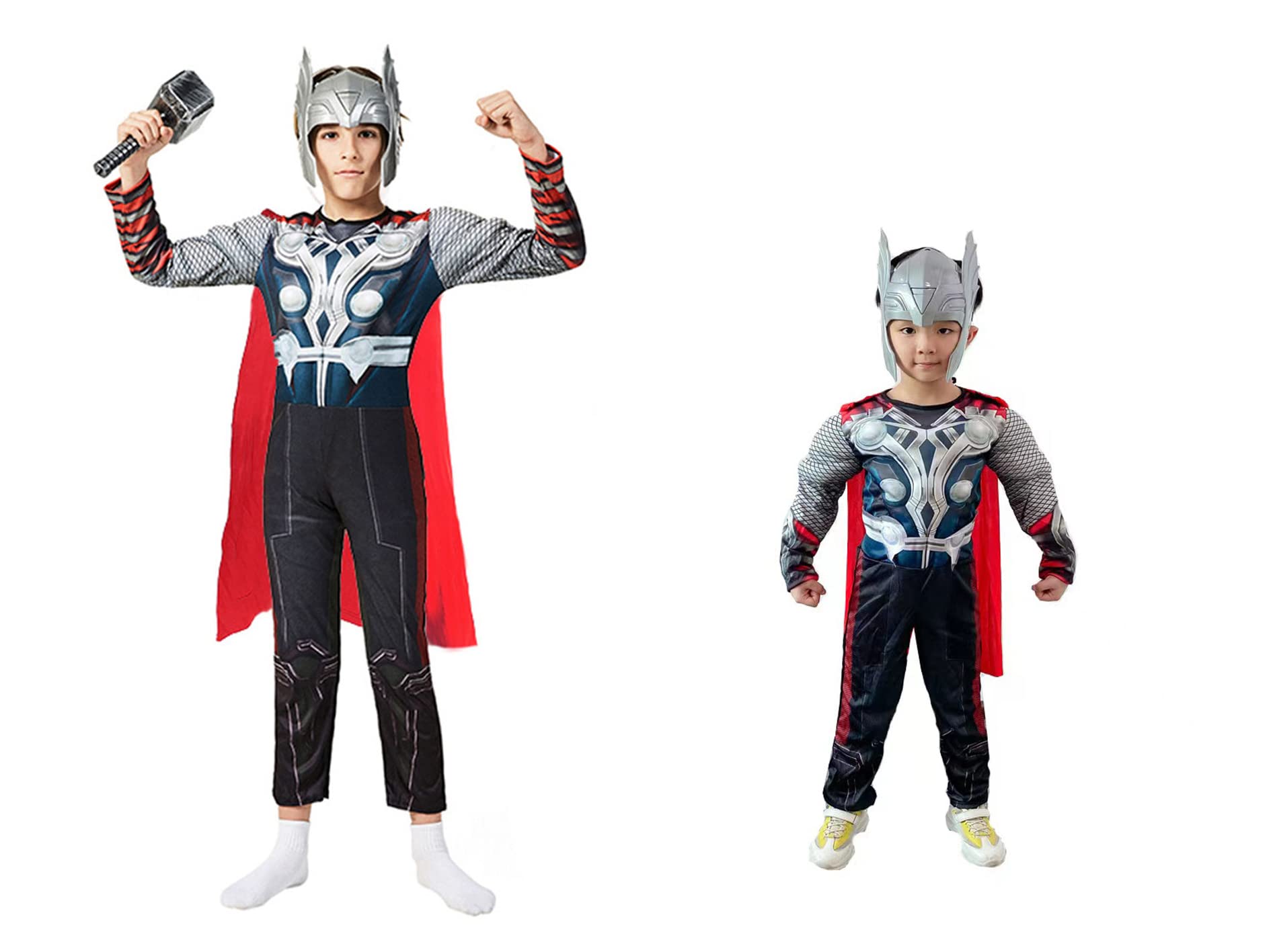 BMJDGM Thor kids costume with muscle suit and headpiece for imaginative play and confident looks