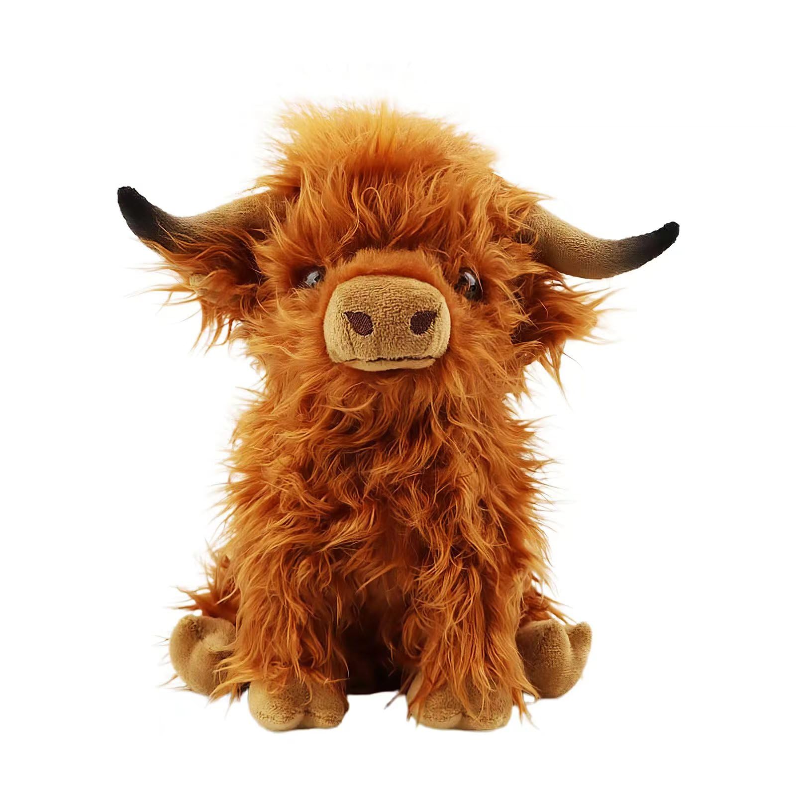 BMZRJM Highland Cows plush close-up fur texture ideal for cozy baby cuddles.