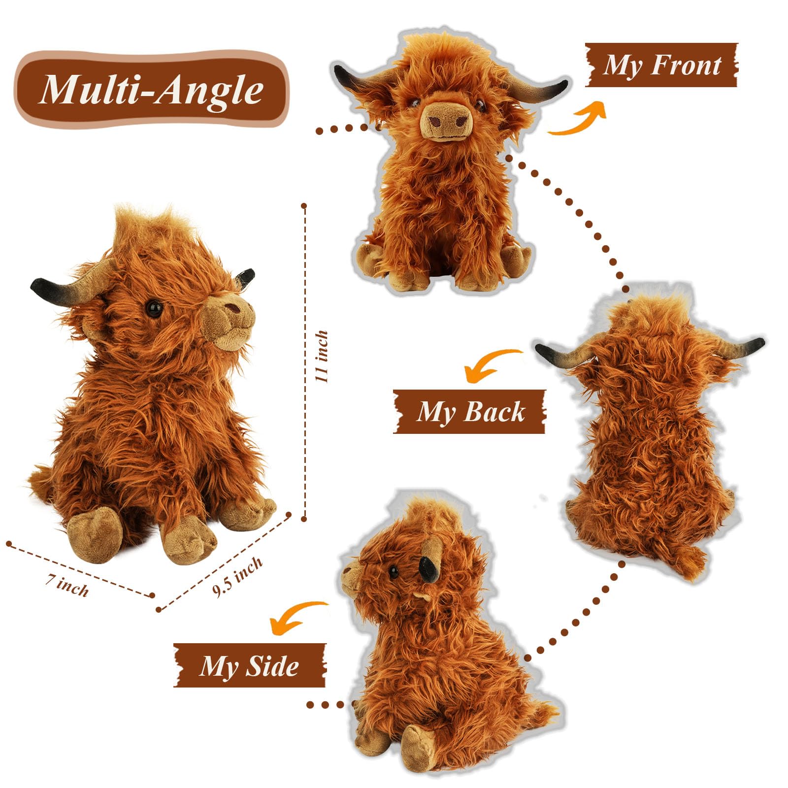 BMZRJM Highland Cows plush sleeping scene offers comforting toddler companionship.