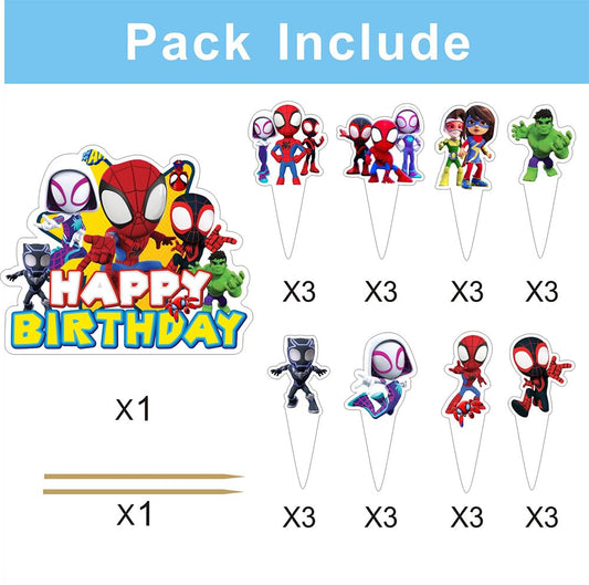 BNFUO spider and his friends cupcake toppers brighten cupcakes for wrestling themed party