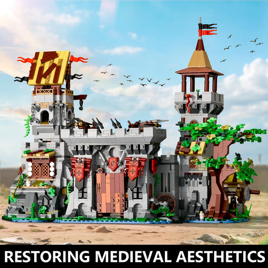 BNG Knights Castle blocks assembled highlighting realistic battlements and towers