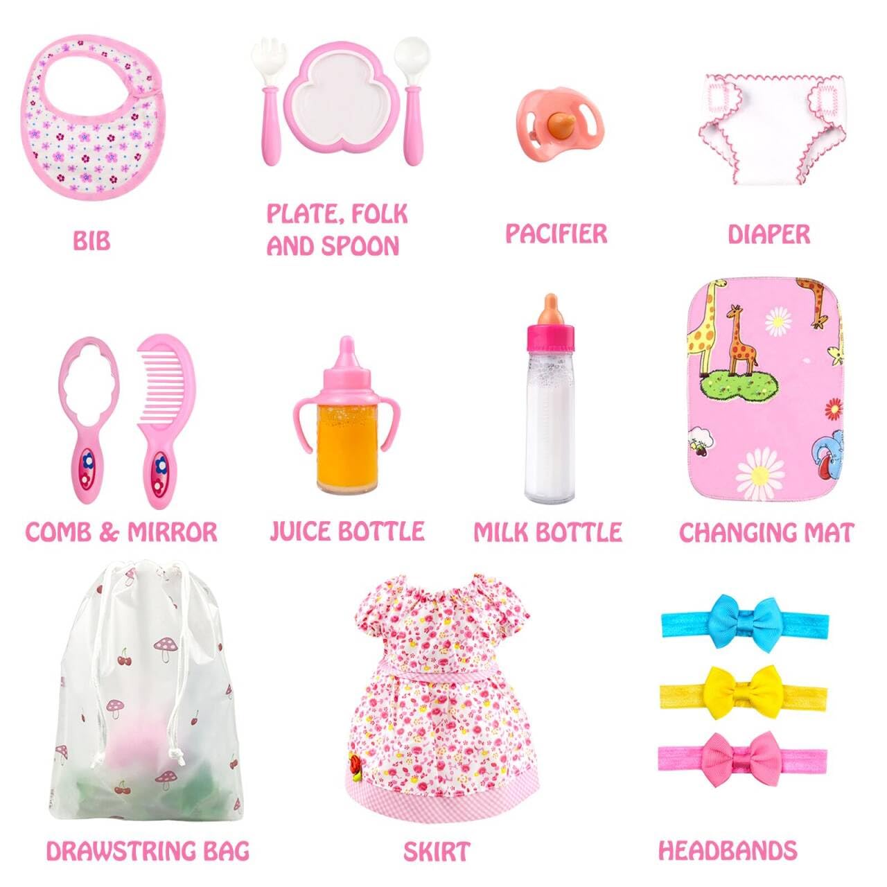 BNUZEIYI doll clothes set for stylish dress-up and mix-and-match outfits.