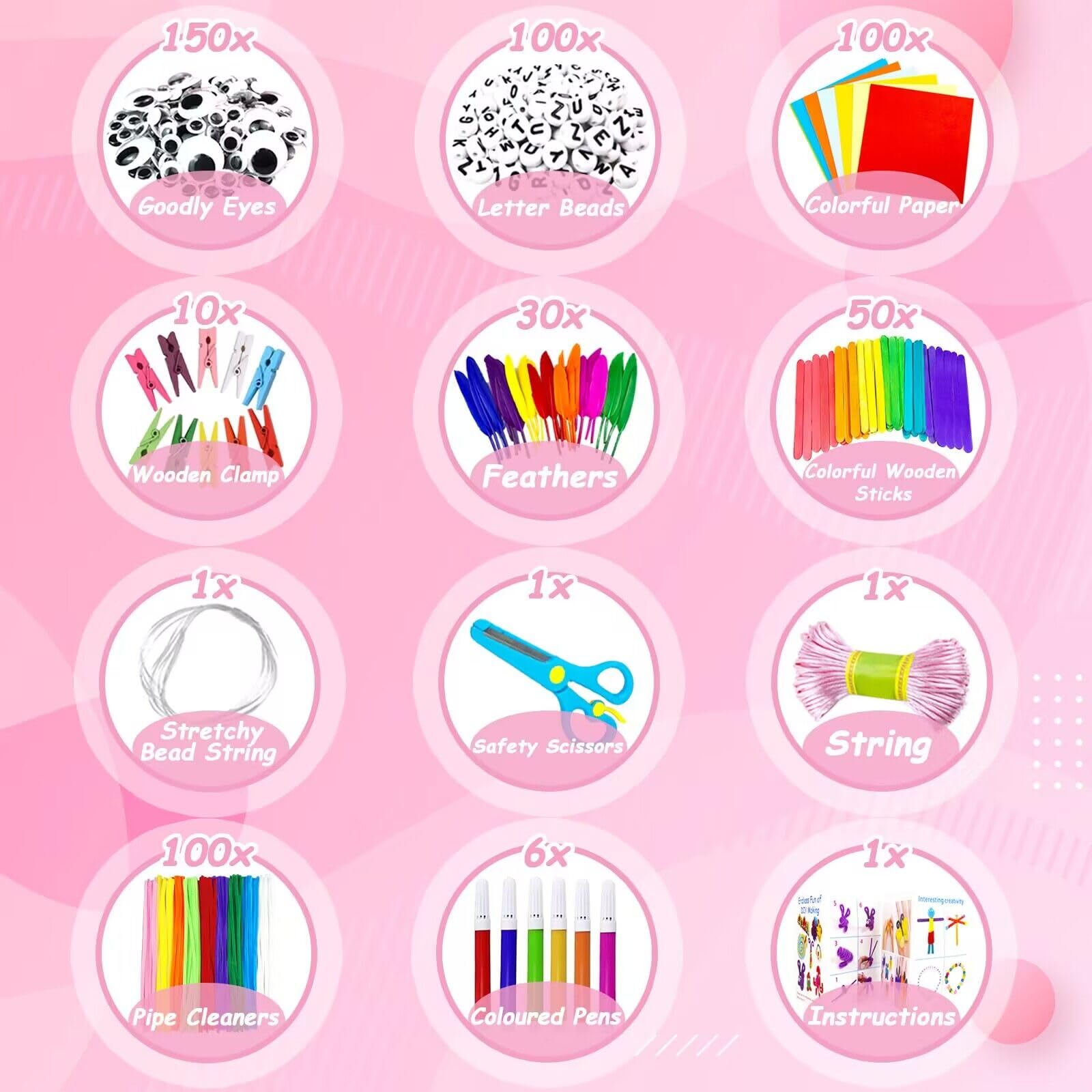 BNUZEIYI color pens and buttons closeup for vibrant accents