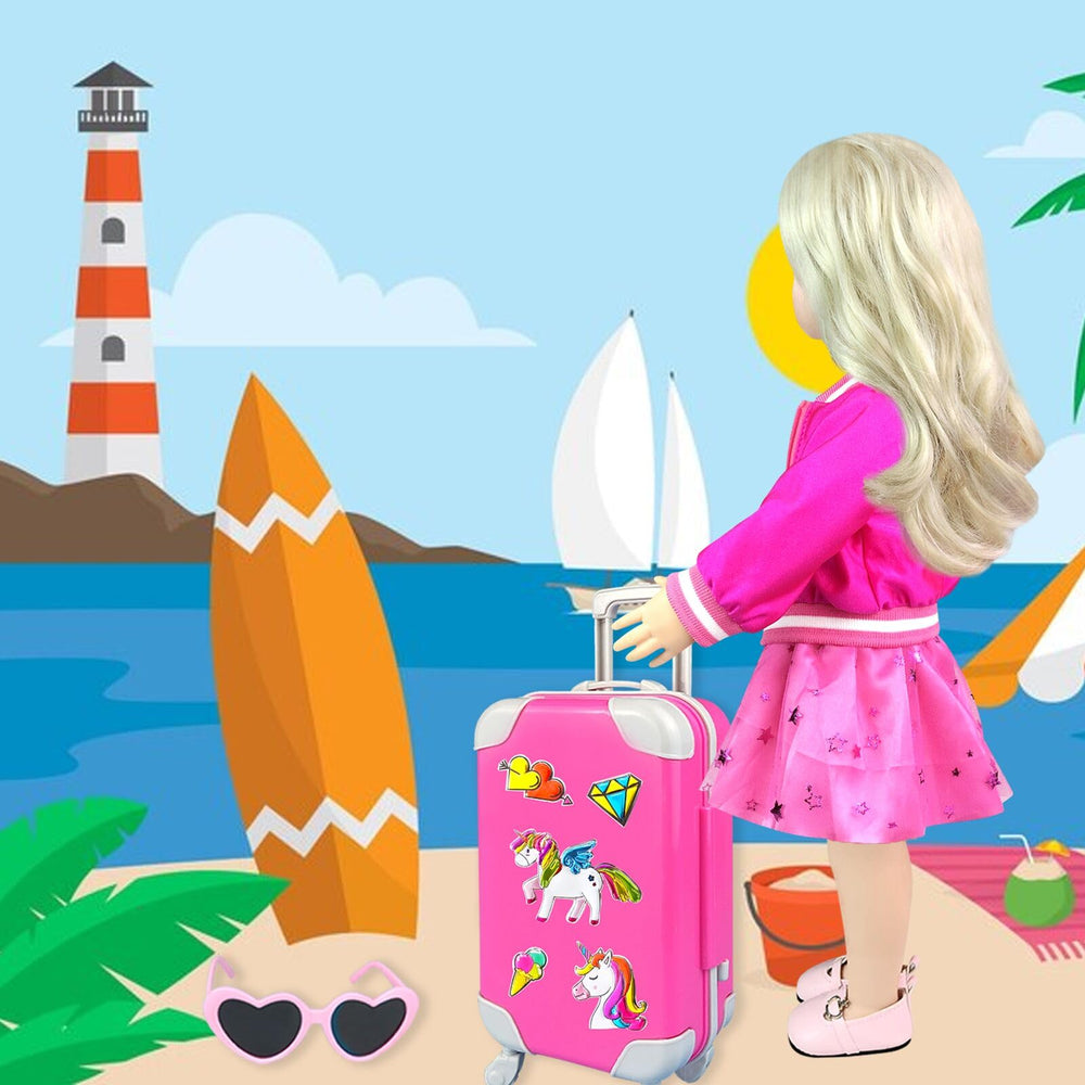 BNUZEIYI doll-accessories-pink-bag complete stylish accessory kit.