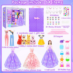 BNUZEIYI doll closet interior with drawers for easy organization during dress up.
