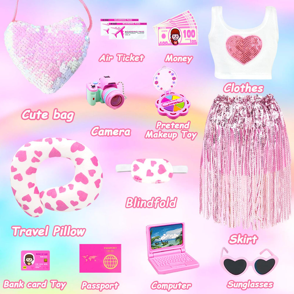 BNUZEIYI doll pink sunglasses add stylish flair to pretend outings.
