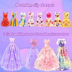 BNUZEIYI doll shoe rack displaying accessories for quick outfit changes.